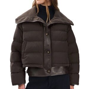 Rag & Bone Gloria mixed media puffer jacket